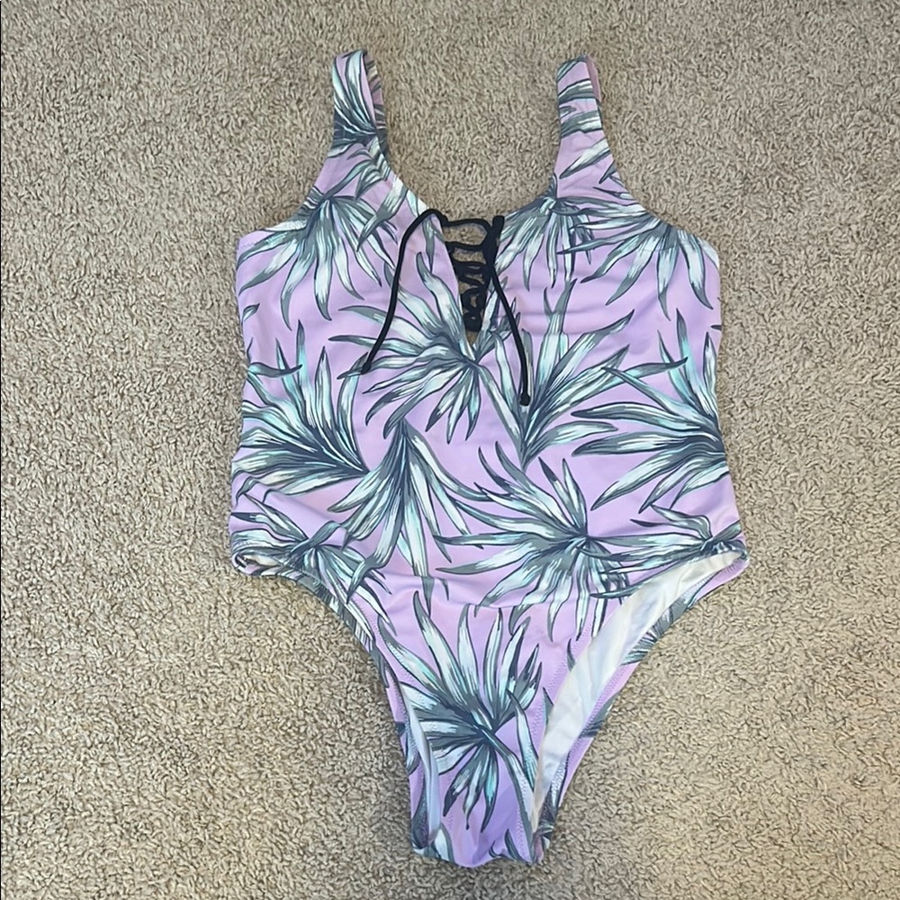 PINK Victorias Secret Lt. Purple Printed One-Piece Swim